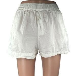 COS Women's White High Waisted Pull On Stretch A Line Mini Lounge Shorts Sz XS
